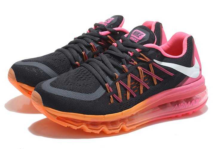 Nike Air Max 2015 Femme Magasin Concurrence Des Prix Basket Noir Orange Rose